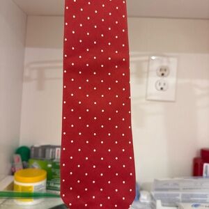 Brooks Brothers Red Silk Tie with White Dots